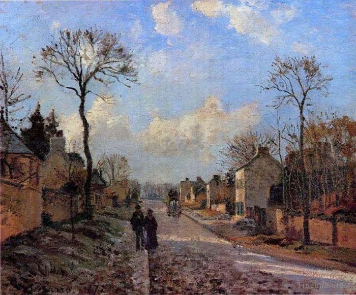 Camille Pissarro Peinture à l'huile - Une route à Louveciennes 1872