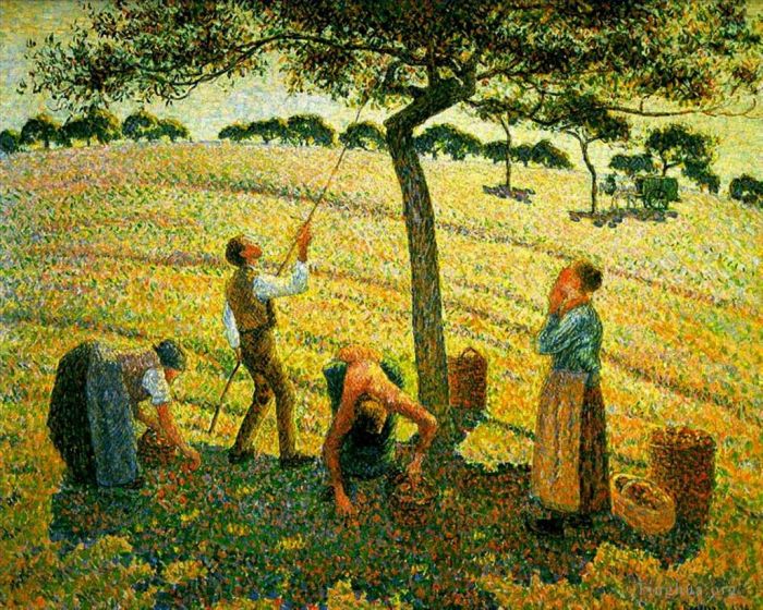 Camille Pissarro Peinture à l'huile - Cueillette de pommes à Eragny sur epte 1888