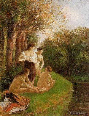 Camille Pissarro œuvres - Baigneurs 1895