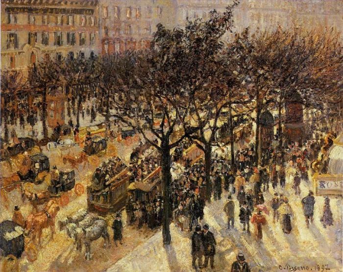 Camille Pissarro Peinture à l'huile - Boulevard des Italiens après-midi 1897