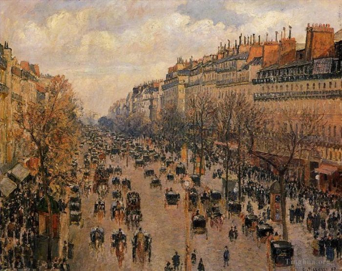 Camille Pissarro Peinture à l'huile - Boulevard Montmartre, soleil de l'après-midi 1897