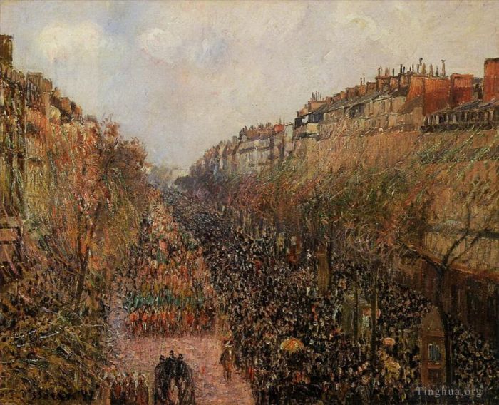 Camille Pissarro Peinture à l'huile - Boulevard Montmartre mardi gras 1897