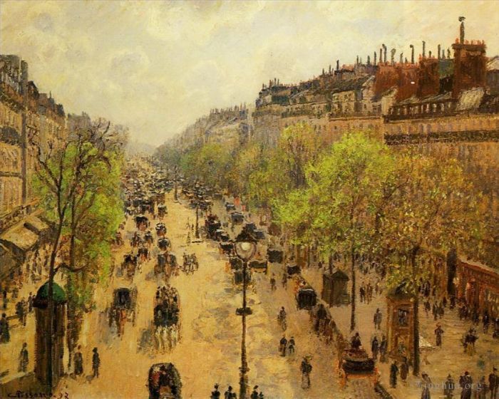 Camille Pissarro Peinture à l'huile - Le Boulevard de Montmartre, Matinée du Printemps
