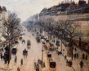 Camille Pissarro œuvres - Boulevard Montmartre matin d'hiver 1897