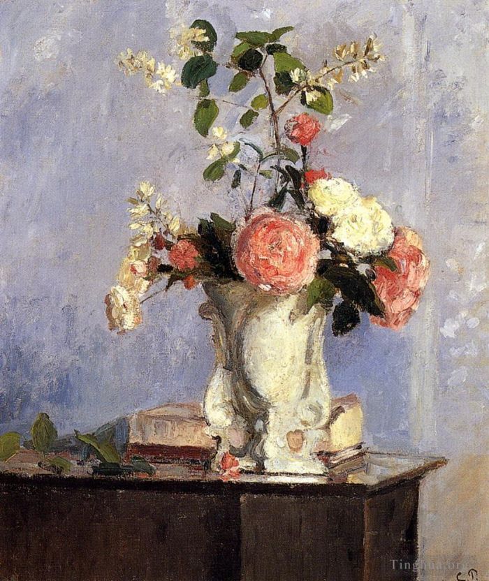 Camille Pissarro Peinture à l'huile - Bouquet de fleurs 1873