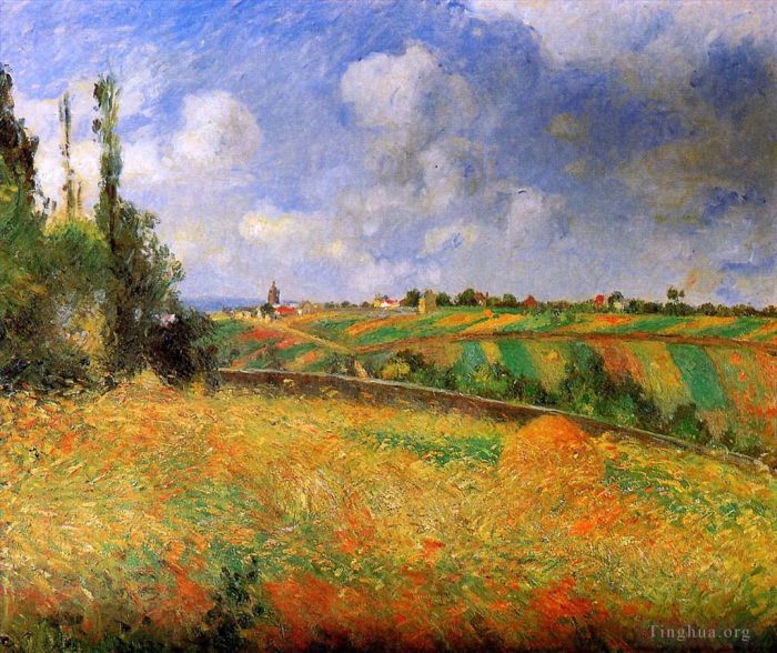 Camille Pissarro Peinture à l'huile - Champs 1877