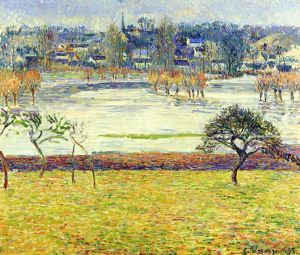 Camille Pissarro œuvres - Eragny effet blanc déluge 1893