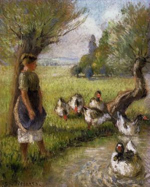 Camille Pissarro œuvres - Fille d'oie