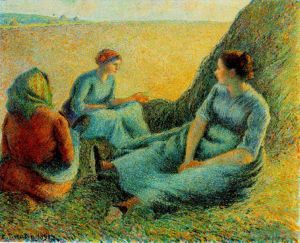 Camille Pissarro œuvres - Les faneurs se reposent en 1891