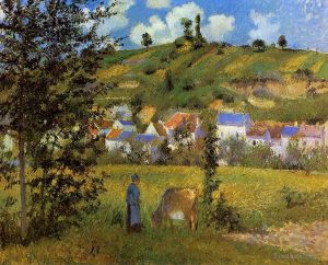 Camille Pissarro œuvres - Paysage à Chaponval 1880