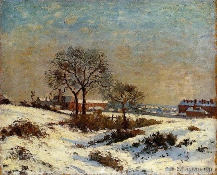 Camille Pissarro Peinture à l'huile - Paysage sous la neige Upper Norwood 1871
