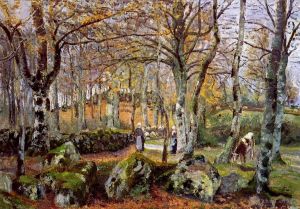 Camille Pissarro œuvres - Paysage avec rochers Montfoucault 1874