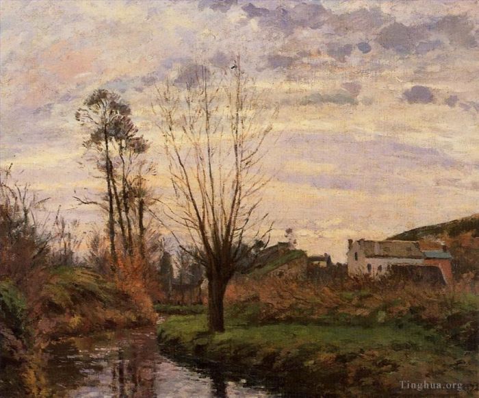 Camille Pissarro Peinture à l'huile - Paysage avec petit ruisseau 1872