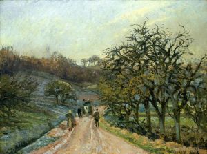 Camille Pissarro œuvres - Allée de pommiers près d'osny pontoise 1874
