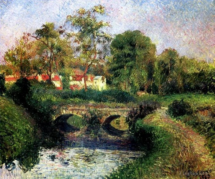 Camille Pissarro Peinture à l'huile - Petit pont sur la voisne osny 1883