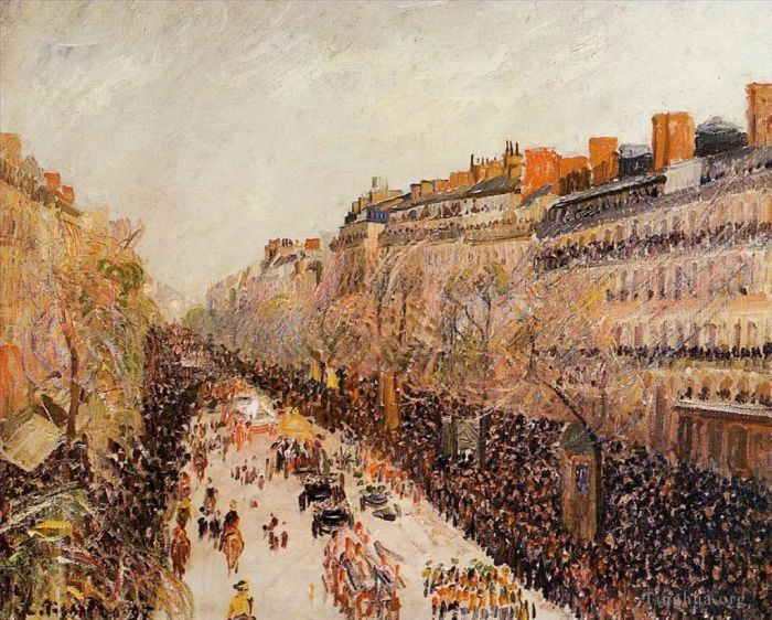 Camille Pissarro Peinture à l'huile - La Mi-Carême sur les Boulevards