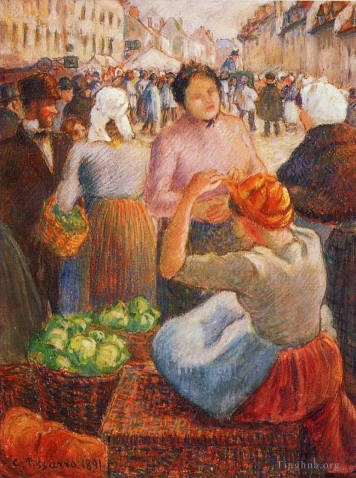 Camille Pissarro Peinture à l'huile - Marché de Gisors 1891