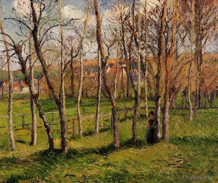 Camille Pissarro Peinture à l'huile - Prairie à bazincourt 1885