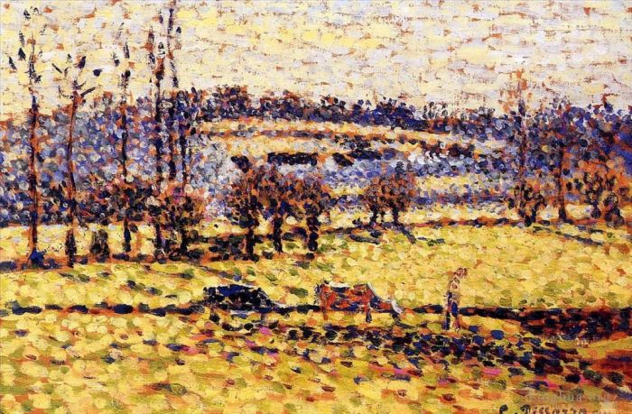 Camille Pissarro Peinture à l'huile - Prairie à Bazincourt
