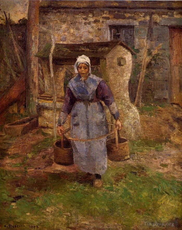 Camille Pissarro Peinture à l'huile - Mère Presle Montfoucault 1874