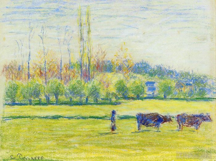 Camille Pissarro Peinture à l'huile - Proche d'Éragny