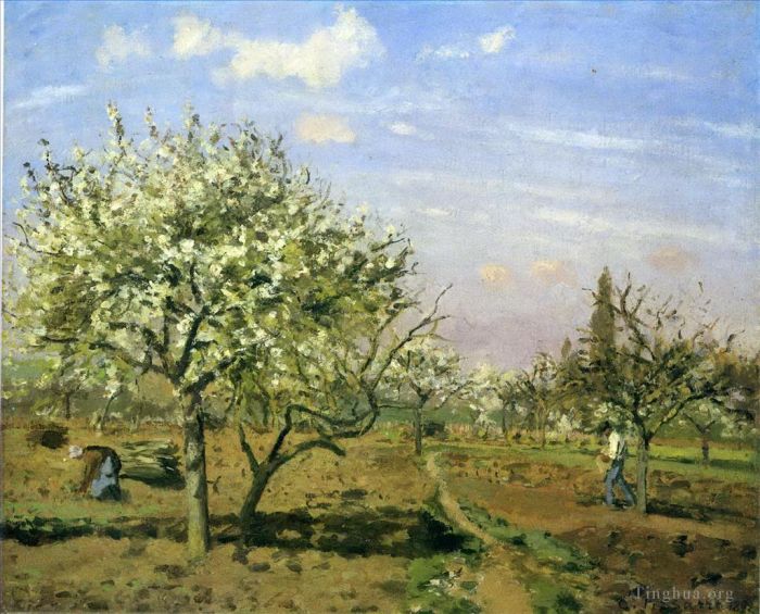 Camille Pissarro Peinture à l'huile - Verger fleuri Louveciennes 1872