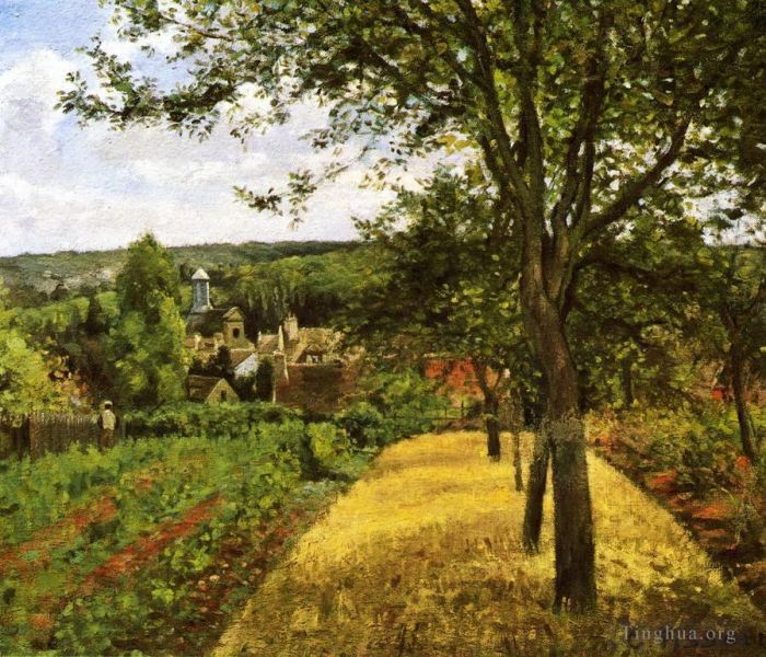 Camille Pissarro Peinture à l'huile - Vergers à Louveciennes 1872