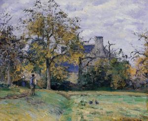Camille Pissarro œuvres - La maison de Piette à montfoucault 1874
