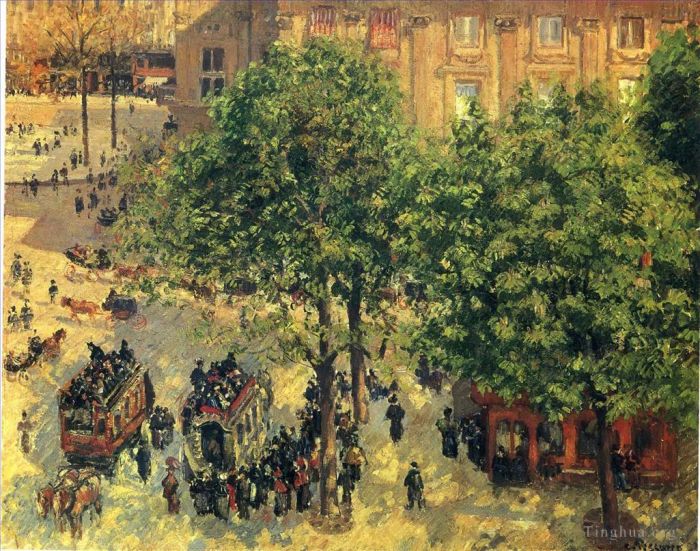 Camille Pissarro Peinture à l'huile - Place du théâtre français printemps 1898