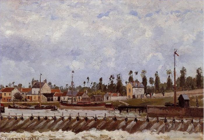Camille Pissarro Peinture à l'huile - Barrage de Pontoise 1872