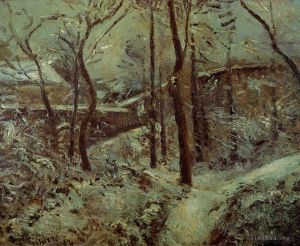 Camille Pissarro œuvres - Mauvais sentier pontoise effet neige 1874