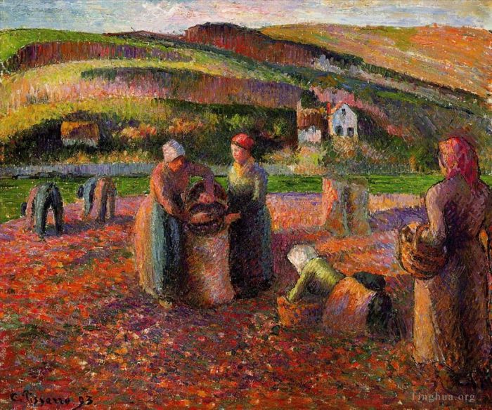Camille Pissarro Peinture à l'huile - La Récolte des pommes de terre