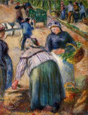 Camille Pissarro œuvres - Marché aux pommes de terre boulevard des fosses pontoise 1882