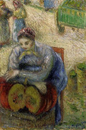 Camille Pissarro œuvres - Marchand de citrouilles 1883