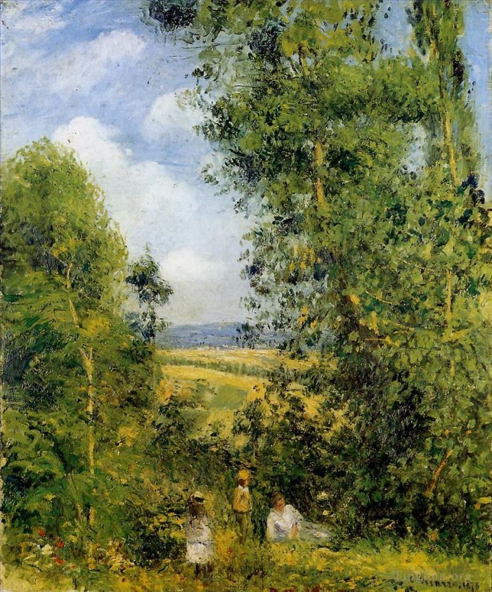 Camille Pissarro Peinture à l'huile - Repos dans les bois pontoise 1878