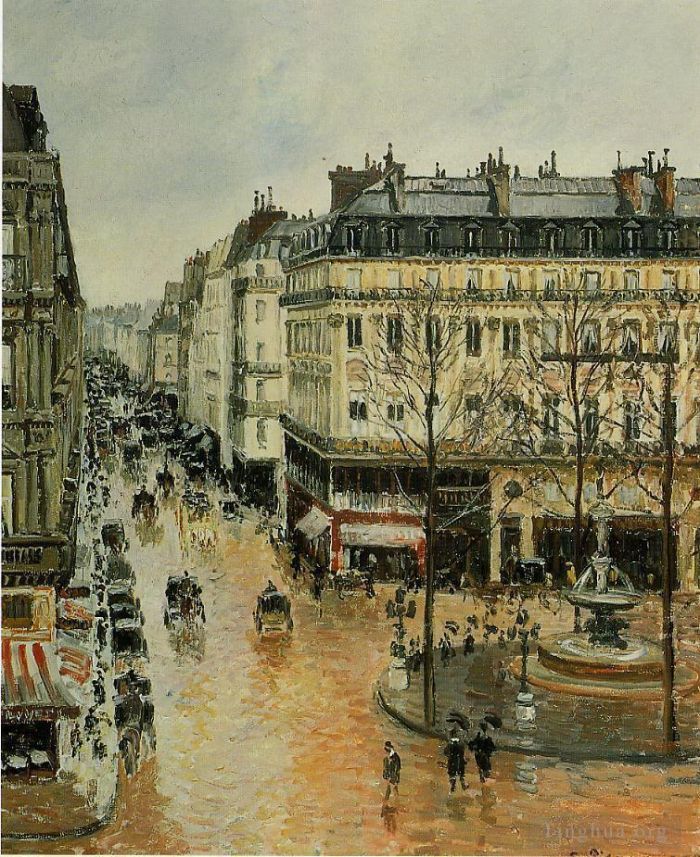 Camille Pissarro Peinture à l'huile - Rue saint honoré effet pluie d'après-midi 1897