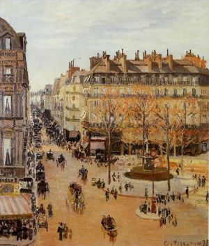 Camille Pissarro œuvres - Rue saint honoré effet soleil après midi 1898