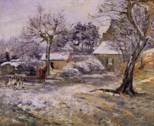 Camille Pissarro œuvres - Neige à Montfoucault 1874