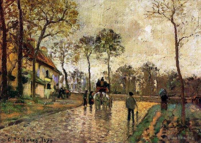 Camille Pissarro Peinture à l'huile - Diligence à Louveciennes 1870