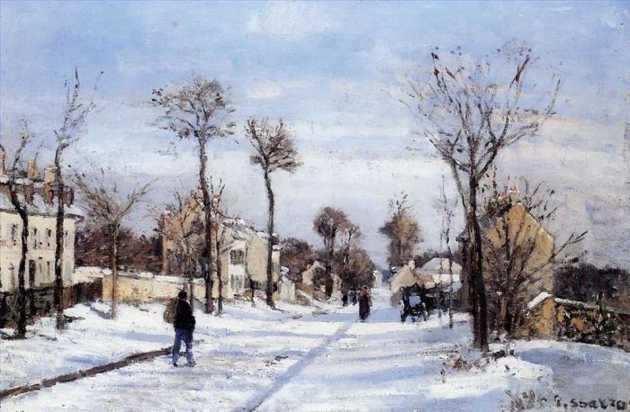 Camille Pissarro Peinture à l'huile - Rue sous la neige Louveciennes
