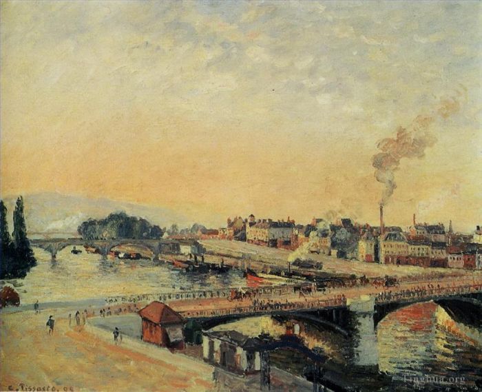 Camille Pissarro Peinture à l'huile - Lever de soleil à Rouen 1898