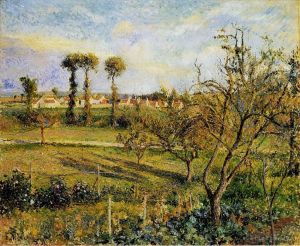 Camille Pissarro œuvres - Coucher de soleil à valhermeil près de pontoise 1880