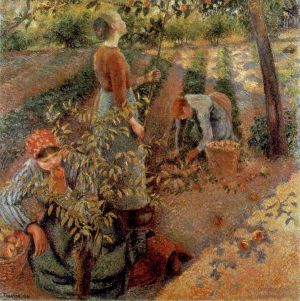 Camille Pissarro œuvres - Les cueilleurs de pommes 1886