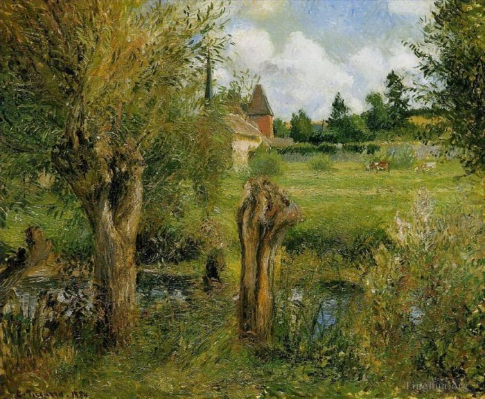 Camille Pissarro Peinture à l'huile - Les bords de l'epte à Eragny 1884