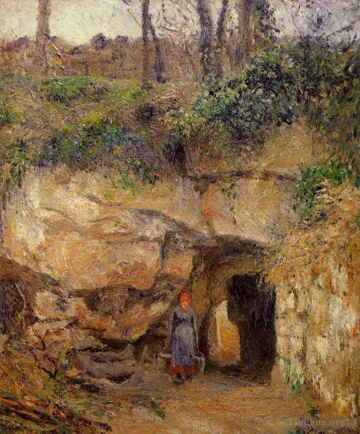 Camille Pissarro Peinture à l'huile - Le transporteur à l'ermitage pontoise 1878