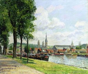 Camille Pissarro œuvres - Le cours la riene de la cathédrale notre dame de Rouen 1898