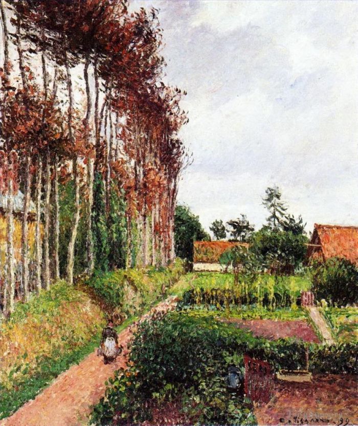 Camille Pissarro Peinture à l'huile - Le champ près de l'auberge ango varengeville 1899