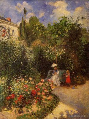 Camille Pissarro œuvres - Le jardin de pontoise 1877