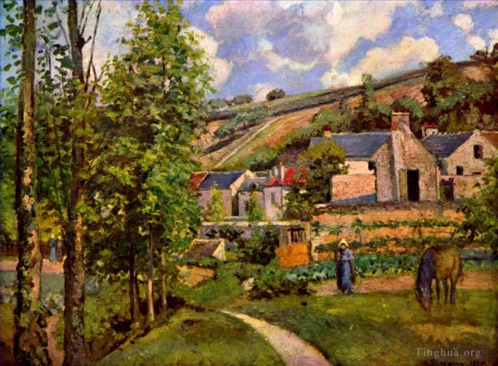 Camille Pissarro Peinture à l'huile - L'ermitage à pontoise 1874