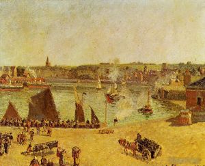 Camille Pissarro œuvres - L'arrière-port Dieppe 1902